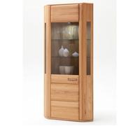 Vitrine d'angle - vaisselier coloris hêtre huilé - Longueur 69 x Hauteur 209 x Profondeur 69 cm