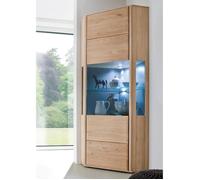 Vitrine d'angle - vaisselier en chêne blanchi huilé - Longueur 69 x Hauteur 209 x Profondeur 69 cm