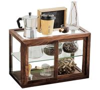 Vitrine de boulangerie, comptoir commercial avec portes en verre, armoire pour rangement de gâteaux et biscuits, buffet de comptoir en bois pour les amateurs de pâtisserie