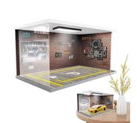 Vitrine De Collection De Voitures - Vitrine De Modèle De Garage, Décoration Murale De Fond De Garage De Modèle De Voiture | Présentoir De Voiture À Led, Modèles D'affichage, Modèle De Garage De Statio