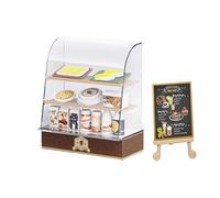 Vitrine de comptoir de boulangerie avec figurine miniature de nourriture de dessert, maison de poupée, accessoire de présentation pour maisons de poupées, accessoires de boulangerie