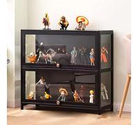 Vitrine De Figurines Pour Figurines, Figurines D'action, Statues, Rangement Pour Repas, Armoire De Rangement, Support Mural, Modèles En Bois, Vitrines De Jouets 70x32x73cm/L27.5xW12.6xH28.7in black