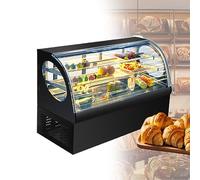 Vitrine De Gâteau Vitrine De Comptoir Réfrigérateurs Vitrine De Refroidissement Armoire De Boulangerie Commerciale Avec Lumière LED Avec Humidificateur (Color : Black, Size : 220V(refrigeration))