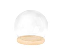 Vitrine de maison de poupée àme en verre transparent de 15 cm avec base en bois