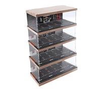 Vitrine de Modèle de Véhicule 1/64, Vitrine de Garage de Voiture avec Scène de Parking en Alliage, Boîte Vitrée Décorative contre la Poussière, pour Collection et Décoration de Bureau, 4 Couches