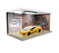 Vitrine De Modèle De Voiture Garage - Parking Vitrine De Voiture | Modèle De Scène De Garage | Mini Boîte D'affichage De Garag De Stationnement pour Voitures Moulées sous Pression, Bureau, Cha