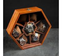 Vitrine de montres en bois haut de gamme à 7 compartiments - Coffret à montres en nid d'abeille pour homme, fabriqué à la main en palissandre indien de qualité supérieure | Un luxe durable