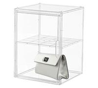 Vitrine de portefeuille transparente, organisateur transparent pour ranger les portefeuilles, boîte de rangement empilable, vitrine avec porte magnétique pour pochette portefeuille