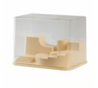 Vitrine de Présentation Boîte Organisateur Présentoir Coffret Boîtier Transparente et Socle Crème à Marches Agencement à Hauteurs Différentes pour , 27 X 18.5 X 19.5 Cm , Style to 2