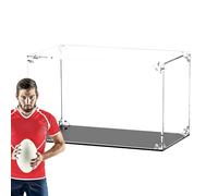 Vitrine de présentation de football transparente, taille d'origine, support anti-poussière, boîte de présentation avec support, pour collectionneurs, adultes, adolescents, familles