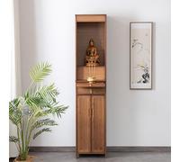 Vitrine de prière en bambou avec rangement - Design rétro robuste pour la méditation et l'autel de culte