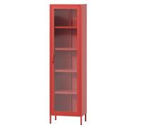 Vitrine de salon LUIGI 500 x 1800 x 350 mm, Moderne : rouge