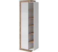 Vitrine design en couleur chêne et blanc brillant, collection SINATRA.