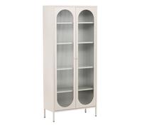 Vitrine Design en Métal ""Lima"" 180cm Beige
