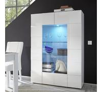 Vitrine design laqué blanc 2 portes MADO Parent