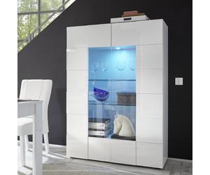 Vitrine design laqué blanc 2 portes MADO Parent
