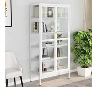 Vitrine d'Exposition Blanc 90x40x180 cm Acier et Verre Trempé Armoire vidaXL