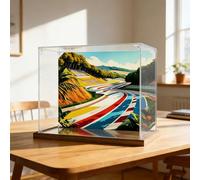 Vitrine d'exposition en Acrylique Transparent pour Lego 72037 Ma*Rio Kart : Mar*IO - Vitrine Anti-poussière Compatible avec Lego 72037 (Modèle Non Inclus) - 3 mm,arrière-Plan