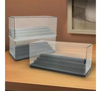 Vitrine d'exposition transparente en acrylique pour minifigurines, design empilable, grande capacité, avec marches mobiles Size 4