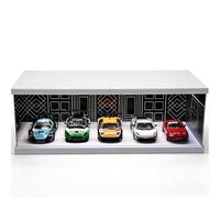 Vitrine Diorama compatible avec Hot Wheels Matchbox Mini GT voitures moulées sous pression, empilable 1/64 1/43 1/18, garage, salle d'exposition, parking, modèle d'affichage avec lumière trois