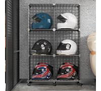 Vitrine D'organisation De Casque For La Décoration De La Maison, Support De Vélo En Métal Sur Pied, Étagère De Sac À Chaussures, Grilles D'organisation De Cubes En Fil, Bacs De Rangement(6 grids)