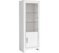 DENAE - Vitrine Droite Laquée Blanc Brillant avec Eclairage Led - Altobuy Blanc
