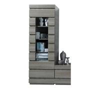 Vitrine DUCAL - 1 Porte - Coloris Effet Bois Gris - 60 x 50 x 185 cm