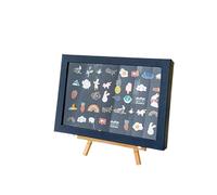 Vitrine élégante en bois avec doublure en peluche et support de présentation réglable