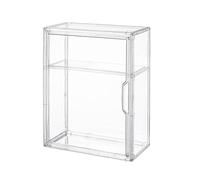 Vitrine empilable en acrylique à 2 couches avec étagères réglables pour travaux manuels et objets de collection, organiseur cube polyvalent parfait pour la maison ou le bureau
