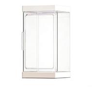 Vitrine empilable en acrylique avec couvercle pour figurines, boîte de rangement de protection transparente, organisateur anti-poussière pour objets de collection, 3 tailles disponibles (blanc, 9 x 9