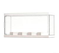 Vitrine empilable en acrylique avec couvercle pour figurines, boîte de rangement de protection transparente, organisateur anti-poussière pour objets de collection, 3 tailles disponibles (blanc, 9 x 28