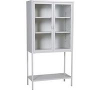 Vitrine en acier 2 portes Misha blanc Blanc G