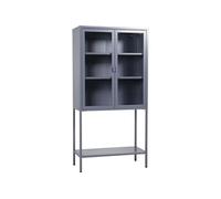 - Vitrine en acier 2 portes Misha gris