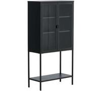 Vitrine en acier 2 portes Misha noir Noir G