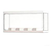 Vitrine en acrylique avec couvercle magnétique, empilable et transparent pour figurines en vinyle, organisateur de poussière pour rangement d'objets de collection et vitrine de figurines (blanc, 16 x