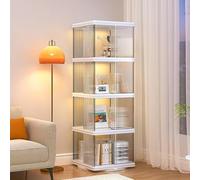 Vitrine en acrylique avec portes en verre - Étagères d'angle de salon, bibliothèque haute pour objets de collection, solution de rangement facile à installer, idéale pour exposer des livres et décorer