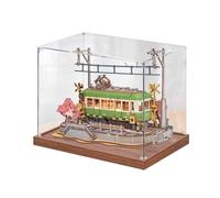 Vitrine en Acrylique Boîte De Présentation Transparente Antipoussière Compatible pour Le-go Ornements de Tramway Sakura Bloc de Construction (Vitrine Uniquement) B,3MM