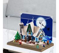 Vitrine en acrylique compatible avec le-go 10293 Winter Village Santa Claus Arrives Modèle Transparent Protection anti-poussière Armoire de rangement (vitrine uniquement) (contextes 2)