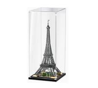 Vitrine en acrylique compatible avec Le-go 10307 Tour Eiffel modèle Paris Boîte anti-poussière Transparent Boîte de présentation (vitrine uniquement) (base noire 2 mm)