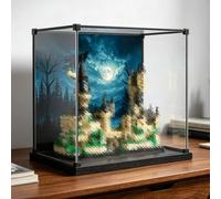 Vitrine en acrylique compatible avec Le-go 40975 Mini Castle (miroir+fond1) | Boîte de présentation transparente en acrylique anti-poussière compatible avec le modèle Le-go 40975, boîte uniquement