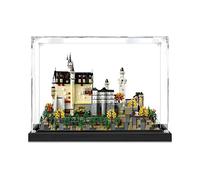 Vitrine en acrylique compatible avec le modèle Château de le-go 21063, vitrine transparente anti-poussière pour ensemble de briques d'architecture, 50 × 25 × 35 cm, boîte collector (A)