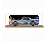 Vitrine en acrylique, compatible avec le set LE*GO 42210 Nis*san GT-R34 de course- Boîtier de présentation transparent et anti-poussière pour modèles de collection (Modèle non inclus) (Wood Tone-3mm)