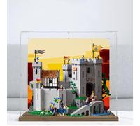 Vitrine en acrylique, compatible avec Lego 10305 Le château du chevalier lion, résistante à la poussière, aux UV (vitrine uniquement, kit non inclus) (fond de 3 mm A)