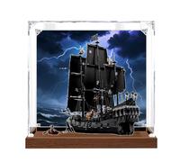Vitrine en acrylique, compatible avec Lego 10365 Black Pearl Set, anti-poussière et transparente, compatible avec 10365 (boîte de présentation uniquement, kit non inclus) (spray à dos en bois)