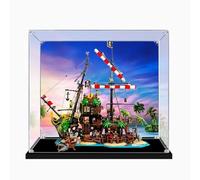 Vitrine en acrylique, compatible avec Lego 21322 Pirate Shipwrecks - Résistante à la poussière et aux UV - Vitrine transparente (vitrine uniquement, kit non inclus) (fond peint B)