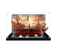 Vitrine en acrylique compatible avec Lego 21363 The Goonies Pirate Ship Sets, anti-poussière et boîte de rangement, compatible avec 21363 (boîte de présentation uniquement, kit non inclus) (fond noir