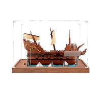 Vitrine en acrylique compatible avec Lego 21363 The Goonies Pirate Ship Toys Set, anti-poussière Boîte de rangement, compatible avec 21363 (boîte de présentation uniquement, kit non inclus) (base en