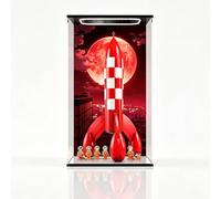 Vitrine en acrylique compatible avec Lego 21367 The Adventures of Tintin : The Moon Rocket - Coque transparente anti-poussière pour protéger le modèle (vitrine uniquement) (fond clair)