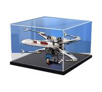 Vitrine en acrylique compatible avec Lego X-Wing Starfighter 75355 - Protection contre la poussière - Modèle cadeau - Transparente - Compatible avec Lego (uniquement vitrine) - Base noire