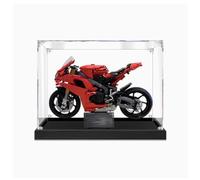 Vitrine en acrylique compatible avec moto Lego 42202 pour collectionner et protéger les présentoirs Transparent 49,8 x 19,8 x 34,8 cm (modèle non inclus) (base noire (3 mm)